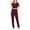 Wine, variant on SCSAlgin Scrub Set for Women V-Neck Scrub Top & Jogger Pants Medical Uniform Suits with Pockets