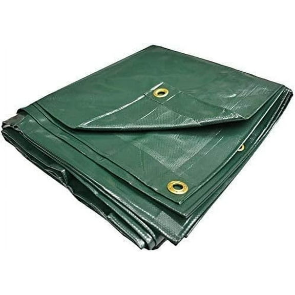 PVC Vinyl Cover Waterproof UV Resistant Heavy Duty Vinyl Tarp 13oz 18 Mil -GREEN (20' x 24')