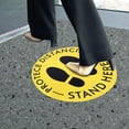 thumbnail image 1 of Floor Signs Sticker, Distance Marker Easy To Apply Distancing Floor Sticker, 11in Hospital Public Place For Market School Yellow, 1 of 8