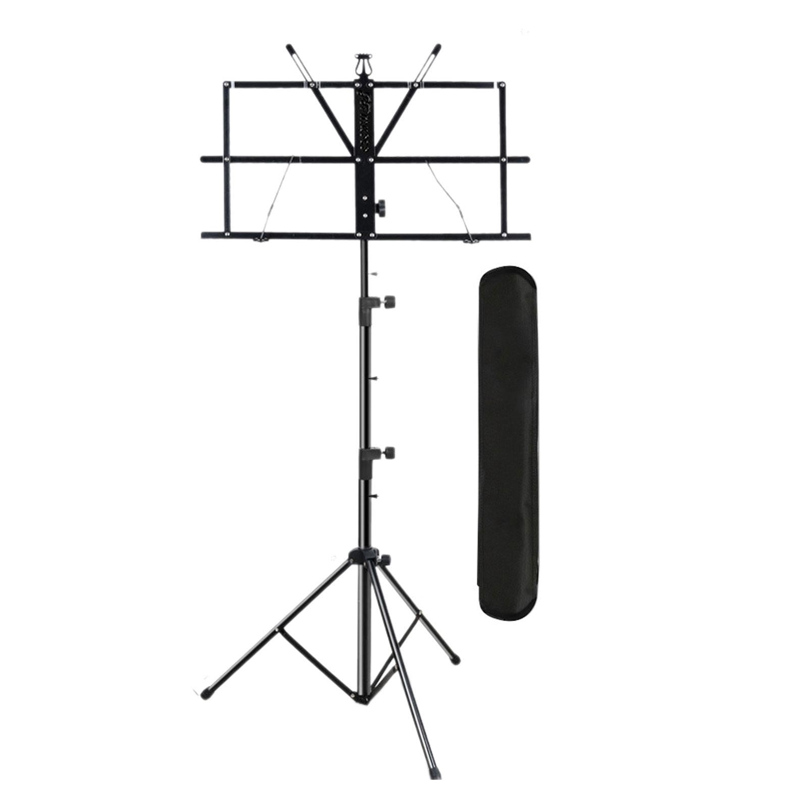 MERIGLARE Sheet Music Stand Height Adjustable Stable Anti Slip Music Note Holder Book Stand for Travel Classroom Orchestra Band Black