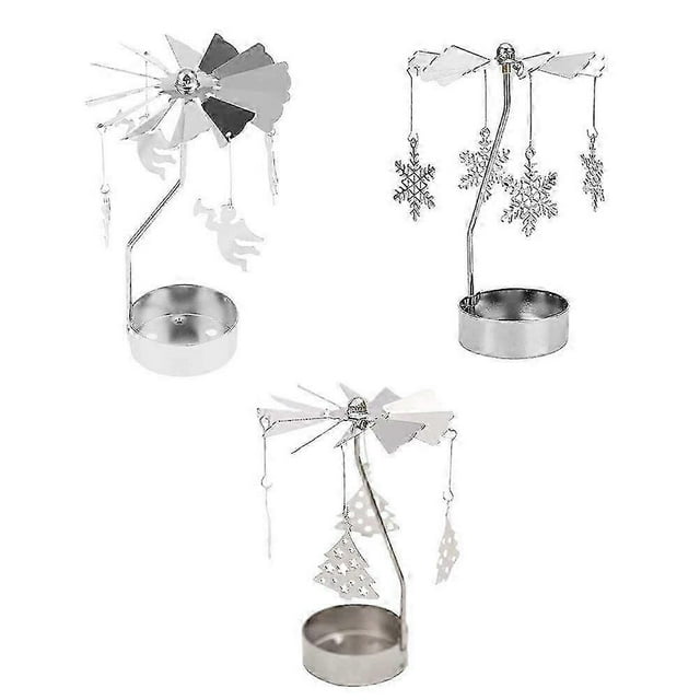 3Pcs Romantic Candlestick Iron Art Candle Holder Desktop Adornment for Home