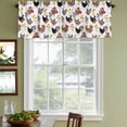 thumbnail image 3 of 2 Pack Farmhouse Rooster Valances for Windows Bedroom Living Room Window Treatments, Country Watercolor Flowers Wood Grain Rod Pocket Valance Drapes Short Kitchen Curtains Over Sink 60"x18", 3 of 8