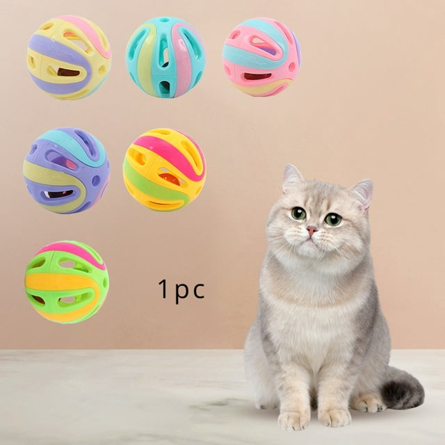 Pelota de plástico interactiva para gato, juguete divertido con sonido, suministros para mascotas