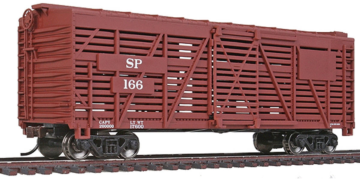 Walthers Trainline HO Scale 40' Stock/Cattle Car Southern Pacific/SP Boxcar Red - Walmart.com