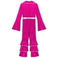 thumbnail image 6 of TiaoBug 70s Disco Outfit for Women Shiny Metallic Dancing Dream Jumpsuit Flared Sleeve Hippie Romper Hot Pink XL, 6 of 7