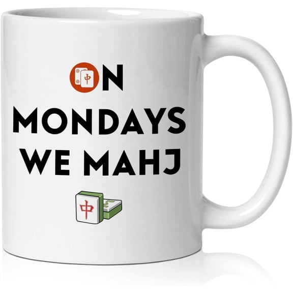 Mahjong Lover Gifts Mug, Mah Jong Accessories Coffee Cup Ceramic, Gift for Mah Jong Players Lovers, Mahjong Tiles Ceramic Coffee Tea Mug 11 oz