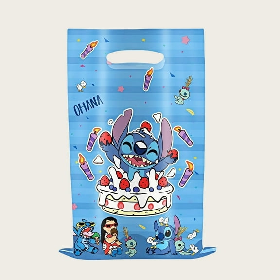 40Pcs Stich Anime Experiment 626 Cartoon Party Favor Gift Bags with Handle - Kids Birthday Goodie Bags for Candy, Themed Party Decorations Supplies