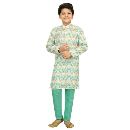 

Ahhaaaa Kids Ethnic Silk Blend Kurta Pajama Set for Boys