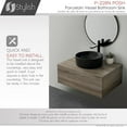 thumbnail image 3 of Stylish Vessel 16" Black Porcelain Round Bathroom Sink P-228N, 3 of 8