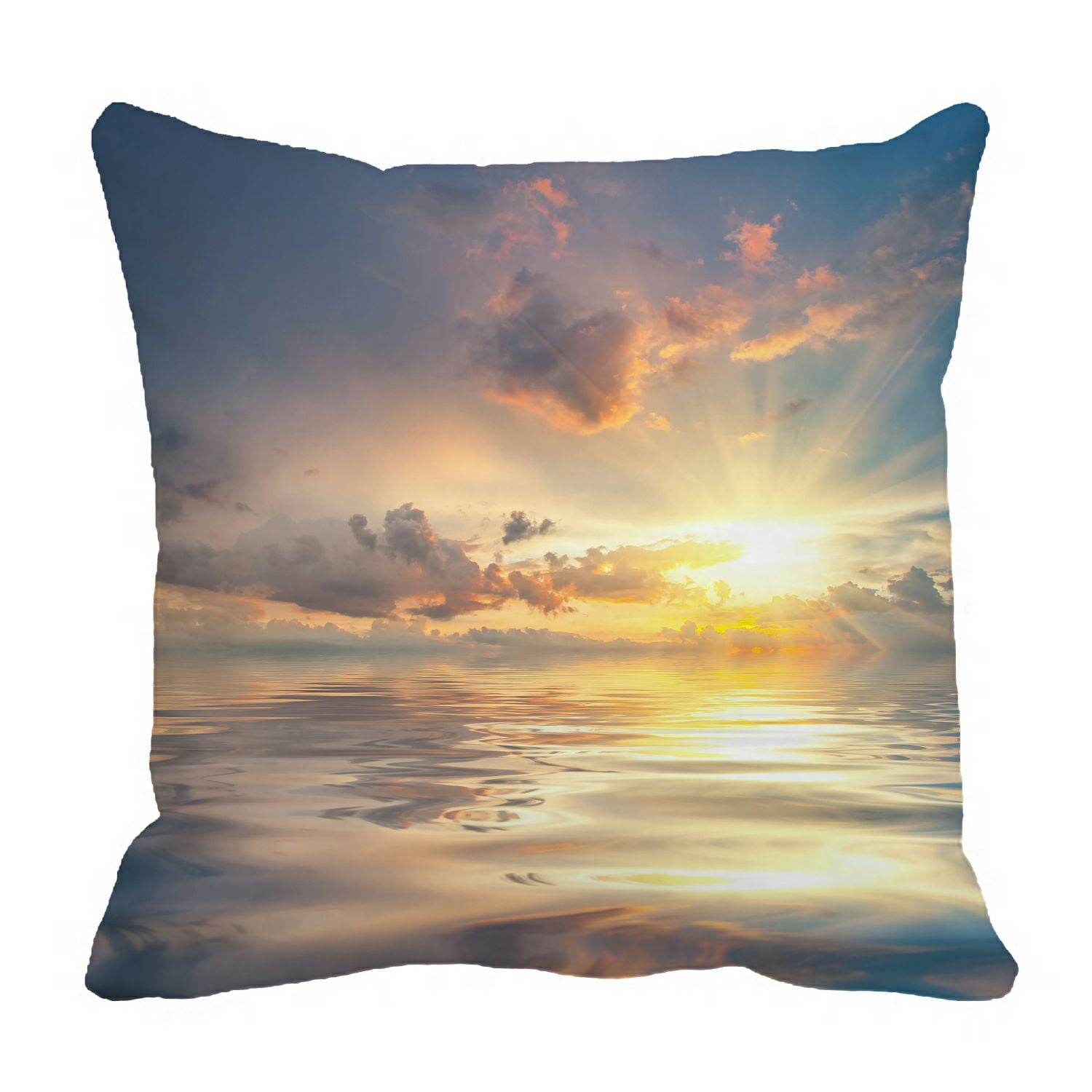 Abphqto Beautiful Sunset Over Sea Reflection In Water Clouds Sky Pillow Case Pillow Cover Pillow Protector Two Sides For Couch Bed 20x20 Inch Walmart Com Walmart Com