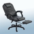 thumbnail image 1 of Silla de oficina ergonómica giratoria - Respaldo alto con soporte lumbar ajustable - Piel sintética negra - Reposabrazos acolchados y altura regulable - Ruedas silenciosas - Color negro, 1 of 8