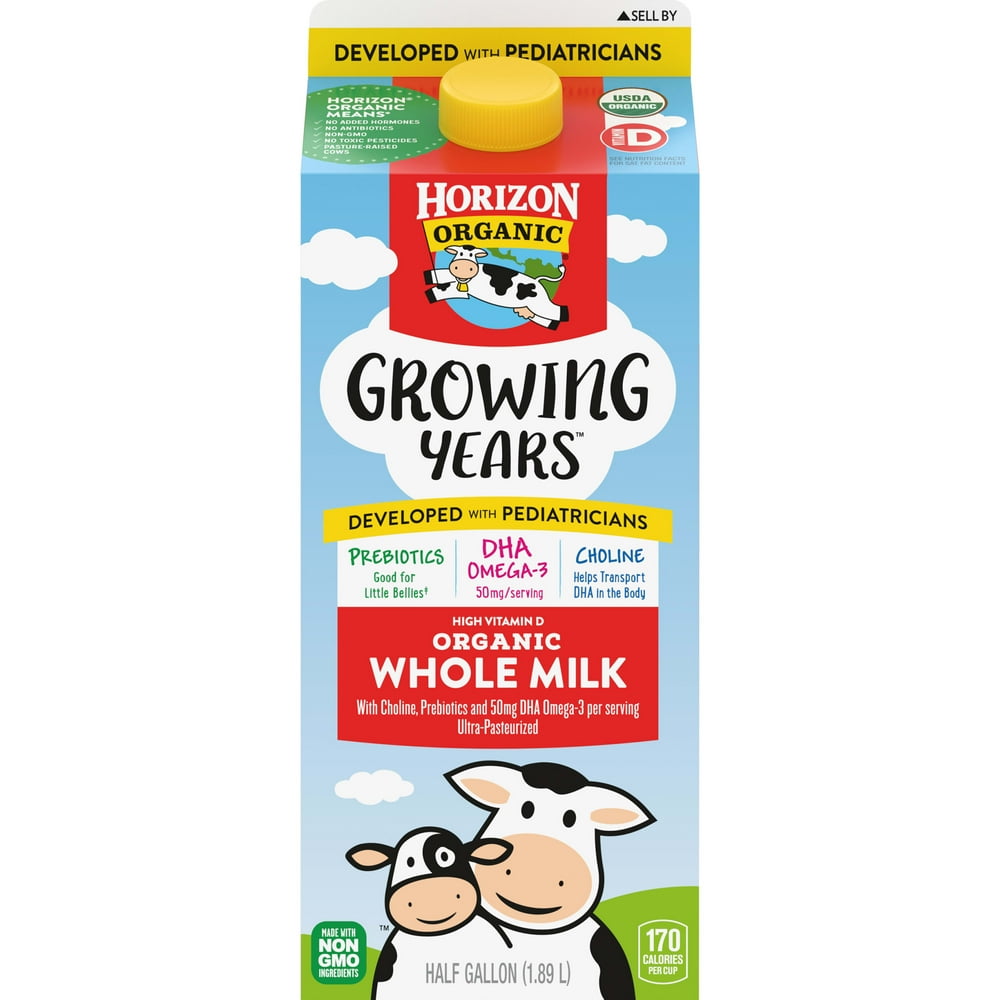 Horizon Organic Growing Years Whole DHA Omega3 Milk, Half Gallon