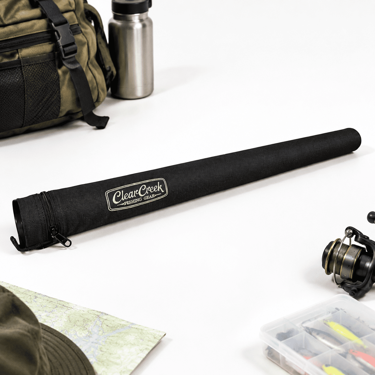 Three Piece (37.75 Internal Length) Fly Fishing Rod Tube 40in Polyurethane-Coated Nylon Construction