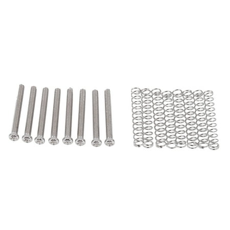 

8 Pcs M3x30MM Electric Guitar Humbucker Pickup Adjust Height Screw and Springs - Silver