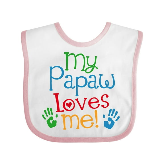 Inktastic My Papaw Loves Me Boys or Girls Baby Bib