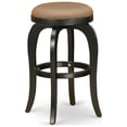 thumbnail image 3 of East West Furniture Bedford 30" Wood Swivel Backless Bar Stool in Black/Brown, 3 of 3