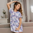 thumbnail image 3 of Naloa white Skull crystal flower Print Women Nightgowns,Womens Loungewear,Short Sleeve Sleepwear,Comfy Ladies Nightdress, 3 of 6