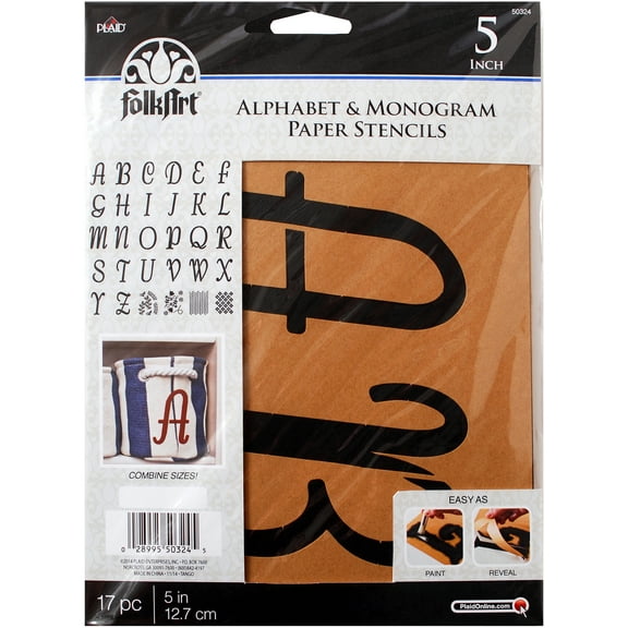 FolkArt Paper Stencil 5" - Italic for Arts & Crafts
