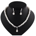 thumbnail image 2 of 2 juegos de joyas de pendientes de collar de de cristal chapado en oro / plata para mujer Salvador collar y pendientes, 2 of 10