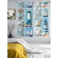 thumbnail image 3 of Sheer Curtains 63 Inches Long 2 Panels, Summer Beach Anchor Lighthouse Starfish Rod Pocket Curtain Voile Draperies, Blue Wood Grain Light Filtering Window Treatment for Living Room Kitchen Bedroom, 3 of 8