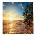 thumbnail image 3 of Ambesonne Landscape Shower Curtain, Palm Trees on Beach, 69"Wx84"L, Blue Yellow Brown, 3 of 5