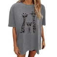 thumbnail image 2 of TrendOFT Womens Oversized Tees Drop Shoulder Crew Neck Short Sleeve Casual Lightweight Daily Tops Grey L, 2 of 4