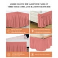 thumbnail image 5 of Peach Solid Bed Skirt California King Size 16" Drop Ruffled Wrap Around Bed Skirts Adjustable Elastic Bedskirt Dust Ruffle for California King Size Bed, 5 of 7