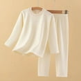 thumbnail image 1 of Conjuntos de blusas y camisas de cuello redondo y manga larga para niños, conjunto de traje de casa de color sólido para otoño e invierno, conjunto de pijama informal de manga larga y pantalones largo, 1 of 9