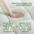 thumbnail image 2 of Home Mattress Topper Queen Memory Foam for Back Pain, Rayon Derived from Bamboo Pillow Top Mattress Topper,Thick Mattress Pad with 8-21" Deep Pocket, 60x80 Inches, White, 2 of 6