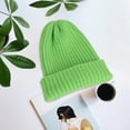 thumbnail image 2 of Outfmvch Beanie For Women Hat And Scarf Set For Women Autumn/Winter Imitation Rolled Hem Solid Color All Get Knitted Hat Men'S And Women'S Flanged Cold Hat Winter Hat Green One Size, 2 of 3