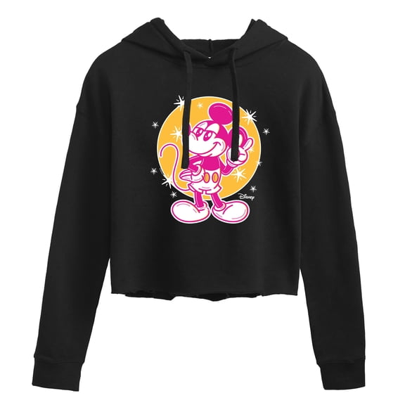 Disney - Mickey Tribute - Juniors Cropped Pullover Hoodie