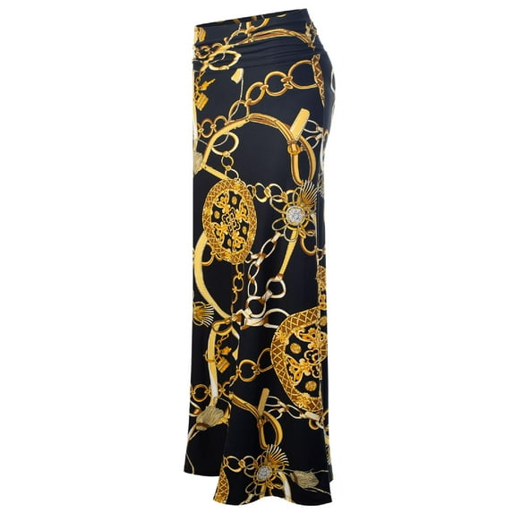 MixMatchy Women's Basic Foldable High Waist Regular and Plus Size Maxi Skirts
