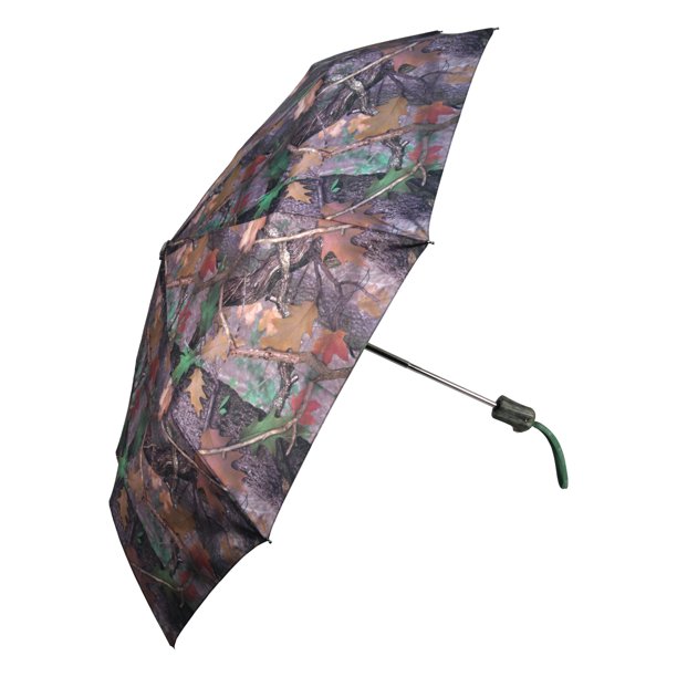 River's Edge Folding Camo Umbrella with Push Button, 40 Inch Compact