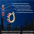 thumbnail image 2 of Gem Stone King 10K Yellow Gold Blue Created Sapphire and Red Created Ruby Hoop Earrings for Women | 0.98 Cttw | Gemstone September Birthstone | Round 4MM, 2 of 6