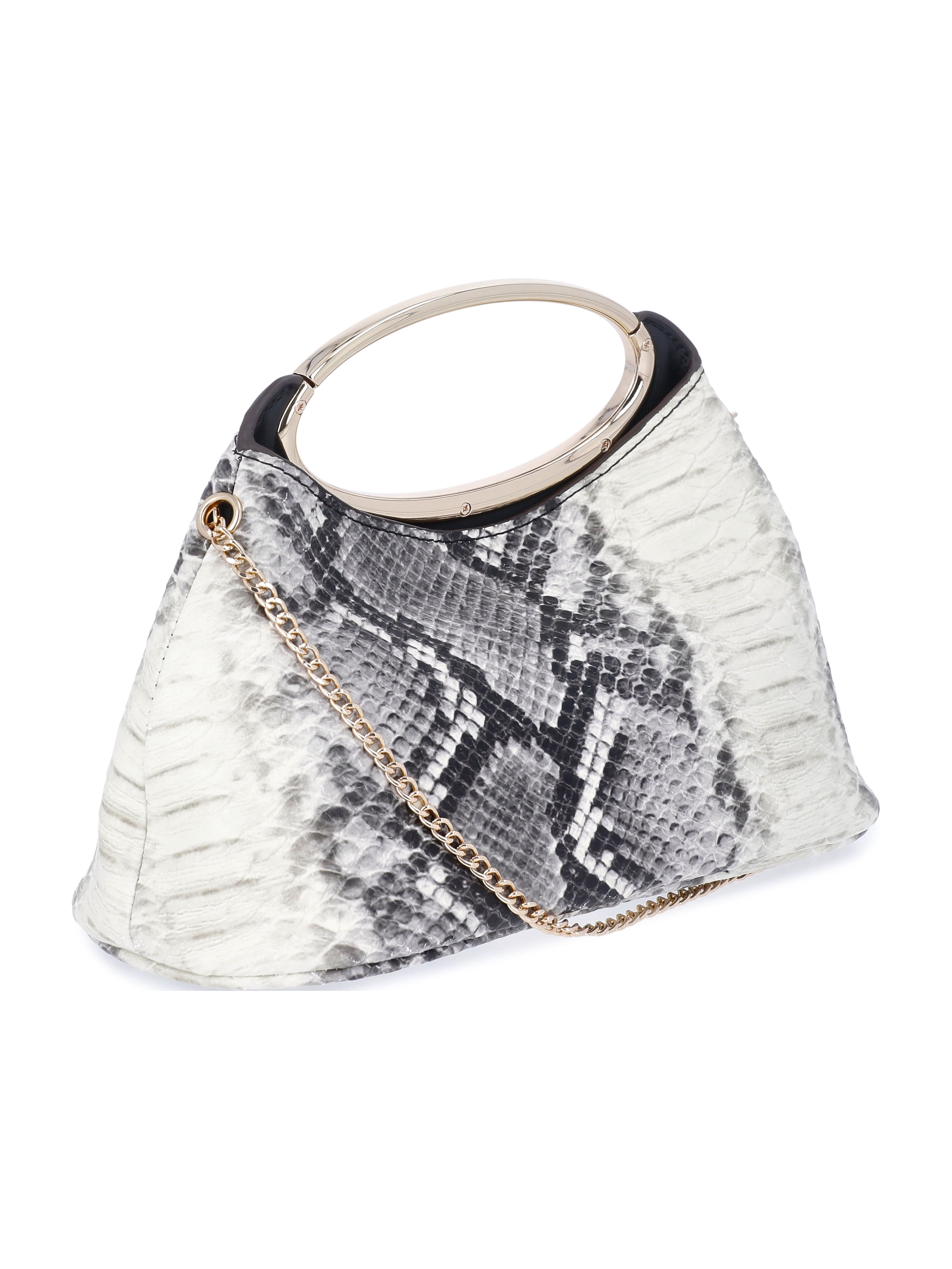 Scoop Women's Faux Snakeskin Top Handle Clutch