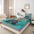 thumbnail image 4 of Castle Fairy Teenagers Female Men Car Flag Bed Sheets,Vintage Geometric Plaid King Sheets, 4 of 7