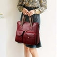 thumbnail image 6 of CoCopeaunts Multi Pocket Tote Bag for Women PU Leather Satchel Bags Shoulder Handbags Large Handle Satchel Laptop Bag, 6 of 6