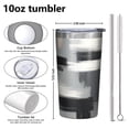 thumbnail image 4 of Black and Grey Abstract Art Artwork 10oz Tumblers Stainless Steel Tumbler with Lid and Straw,Vacuum Insulated Double Wall Travel Tumbler Cups with Cleaning Brush for Coffee, Tea, 4 of 4