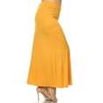 thumbnail image 2 of Women's Casual Foldable Waist Comfy Loose Fit Solid Maxi Skirt, 2 of 4