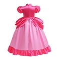 thumbnail image 4 of HAWEE Girls Pink Princess Dress Christmas Halloween Costume Cosplay Outfits Queen Princess Fancy Dress, 4 of 7