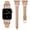 Rose Gold+Rose Gold, variant on Toyouths Slim Leather, Compatible with Apple Watch Series 9/8/7/6/5/SE/4/3/2/1 Wristwatch Bands