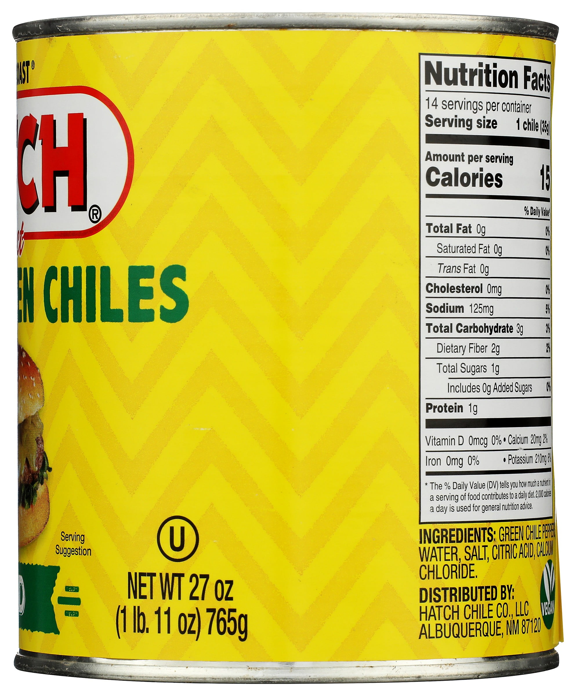 (6 pack) HATCH Select Whole Green Chiles, 27oz, Mild, Kosher, Non-GMO Certified, Gluten Free