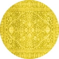 thumbnail image 1 of Ahgly Company Indoor Round Oriental Yellow Traditional Area Rugs, 5' Round, 1 of 4