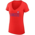 thumbnail image 2 of Women's G-III 4Her by Carl Banks  Red New York Rangers Dot Print Team V-Neck Fitted T-Shirt, 2 of 3