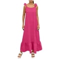 thumbnail image 3 of Sentmoon Robes de Plage pour Femmes Invitées de Mariage Sans Manches à Col Rond Robes Maxi pour Femmes Été Couleur Unie Dos Ouvert Coupe Régulière Robe Bohème Ravissante pour un Usage Quotidien Décontracté S, 3 of 8