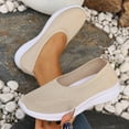thumbnail image 6 of Orthopedic Shoes for Women,Orthopedic Dress Shoes for Women,Women’s Knitted Flat Walking Shoes Comfortable Slip On Mesh Lightweight Low Heel Sneakers Casual Soft Gym Nurse Work Mom Loafers,Beige,8.5, 6 of 6