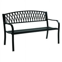 Steel Grass Back Park Bench - 33.46 x 50 x 23.62 in.