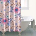 thumbnail image 4 of Pioneer Flower Floral Print Pattern Shower Curtain 36"x72", Bathroom Decorative Shower Curtain Set with 12 Hooks, Waterproof Washable, 4 of 6