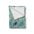 thumbnail image 2 of Starfish Soft Flannel Fleece Blanket, Marine Patchwork Style Inspired Pattern with Ropes Starfishes and Seashells Print, Cozy Plush for Indoor and Outdoor Use, 50" x 60", Multicolor, by Ambesonne, 2 of 6