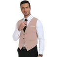 thumbnail image 5 of HAOMEILI Men's Suit Vest Business Formal Dress Waistcoat Vest with 3 Pockets for Suit or Tuxedo, 5 of 6